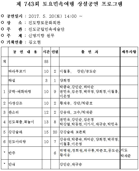 <5월 토요민속여행 상설공연> 안내 첨부이미지 : 3.JPG