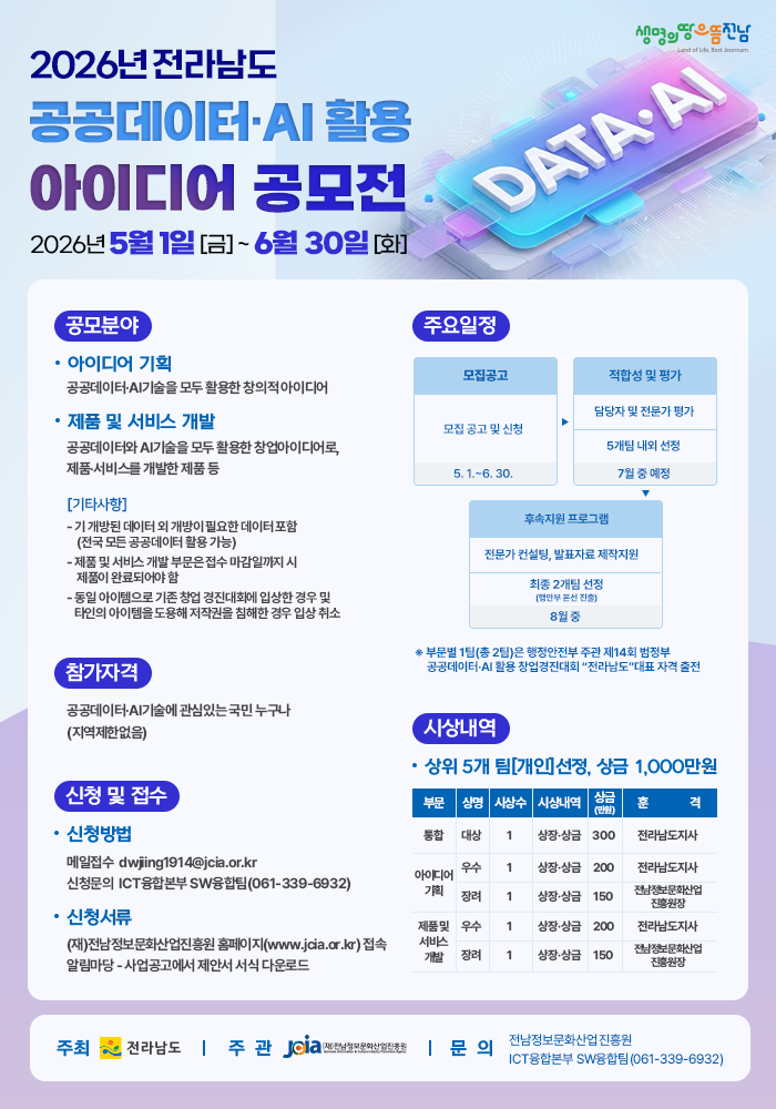 「2026년 전라남도 공공·빅데이터 활용 아이디어 공모전」 안내 첨부#4